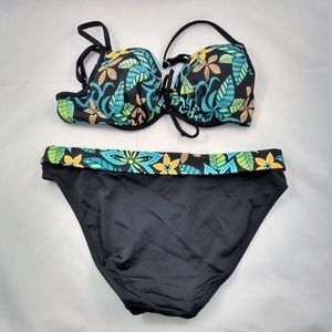 Baltex Swim - Baltex Size 8/10 Bikini Swimsuit 2pc Green Black Baltex Swim - Baltex Size 8/10 Bikini Swimsuit 2pc Green Black